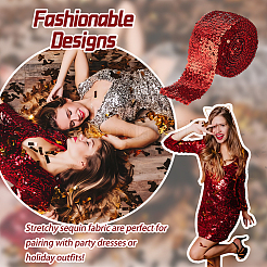 Пластиковые эластичные бусины-пайетки в 8 ряд. OCOR-WH0088-09