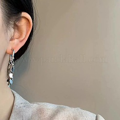 Серьги-кольца с овальными кисточками из сплава&nbsp;FS-WG80DFE-02