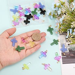 40шт 8 цвета стеклянные подвески GLAA-CA0001-53