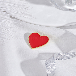 1 шт. булавки из сплава в форме сердца с красной эмалью для одежды рюкзака&nbsp;JEWB-LP0004-36