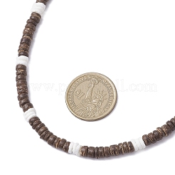 Женские ожерелья из натуральных белых ракушек и кокоса хейши NJEW-JN05473-02