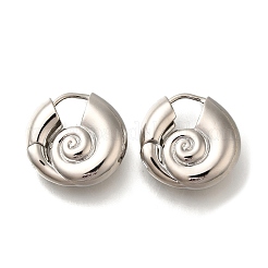 Orecchini a cerchio in ottone a forma di conchiglia a spirale con placcatura a cremagliera&nbsp;EJEW-H143-22P