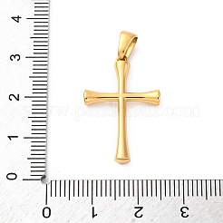 304ステンレスペンダント  クロスチャーム  イオンプレーティング（ip）  ゴールドカラー  26.5x17.5x3.2mm  穴：5.9x3.5mm&nbsp;STAS-L286-13G
