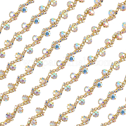 S-образные стеклянные стразы и железные цепочки-чашки DIY-WH20032-25G-02