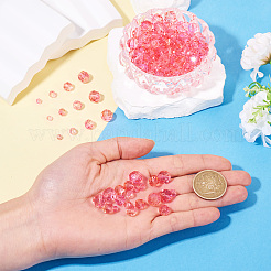 4 нити 4 стиля прозрачные стеклянные бусины с покрытием для выпечки&nbsp;DGLA-TA0001-32D