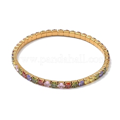 Теннисные браслеты для женщин из нержавеющей стали 304 с микропаве и разноцветными кубическими циркониями.&nbsp;BJEW-G779-02G