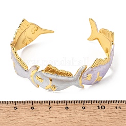 Bracelets manchettes ouvertes en acier inoxydable 304 émaillé&nbsp;SA-CBA1A30-02B-G