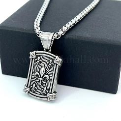 Старинный греческий щит из нержавеющей стали с подвеской в виде геральдической лилии для мужчин PE2451