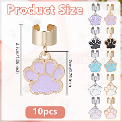 10 шт. подвеска-стетоскоп с отпечатком собачьей лапы из сплава и эмали&nbsp;HJEW-OC00211