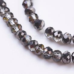 Fili di perline rondelle sfaccettate di vetro elettroplate&nbsp;EGLA-D020-3x2mm-12