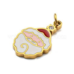 Pendentifs en acier inoxydable 304 plaqués ionique (IP) sur le thème de Noël&nbsp;STAS-O005-01C-G