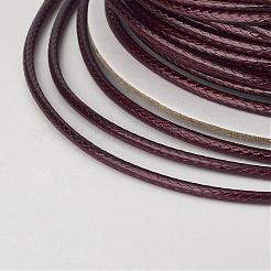 環境に優しい韓国のワックスポリエステルコード  暗赤色  2mm  約90ヤード/ロール（80メートル/ロール）&nbsp;YC-P002-2mm-1134