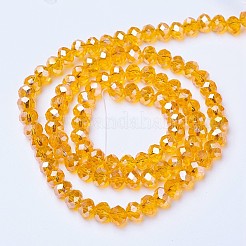 Chapelets de perles en verre électroplaqué&nbsp;EGLA-A034-T8mm-B01