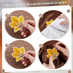 18 шт. двухцветная вышитая нашивка из ткани с изображением кленового листа&nbsp;PATC-PH0001-33