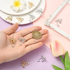 2шт 2 цвета латунные микропаве прозрачные кубические циркониевые подвески&nbsp;KK-YW0003-91