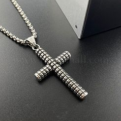 Классические мужские ожерелья с подвеской-крестом из нержавеющей стали 304 HH4351