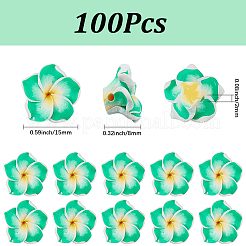 100шт полимерная глина ручной работы 3d цветок плюмерия бусины CLAY-SC0002-48B