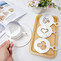430 Edelstahl-Kaffee-Latte-Art-Formen&nbsp;AJEW-WH0038-40P