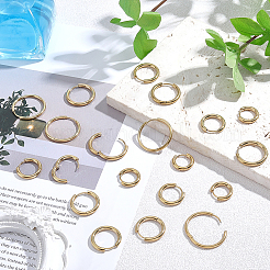 ステンレススチールハギーフープピアス  316サージカルステンレススチールピン付き  リング  ゴールドカラー  14~25x2~2.5mm  4個/スタイル&nbsp;EJEW-BBC0002-34
