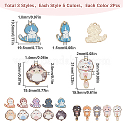 30шт 15 стиля подвески из сплава с эмалью ENAM-SC0005-45