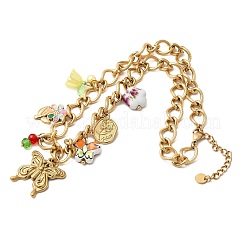 Женские подвески-бабочки из нержавеющей стали 304 NJEW-A063-13G