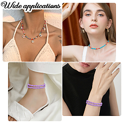 15 шт. 15 стиля круглых стеклянных бусин колье-чокер&nbsp;NJEW-AR0001-01