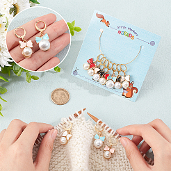 Маркеры петель с бантом из эмали из сплава&nbsp;HJEW-PH01572