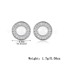 Ohrringe aus Sterlingsilber mit geometrischem Muster und weißem Harz und Zirkonia – klassisch-minimalistisch und elegant.&nbsp;OO3203-1