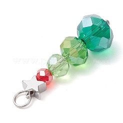 Подвески из латуни и стекла на рождественскую тематику&nbsp;PALLOY-JF02997