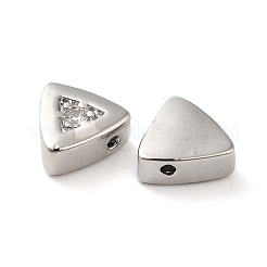Perline di zirconia cubica micro pavé in ottone placcato platino autentico&nbsp;LS-KK-H455-08P-01