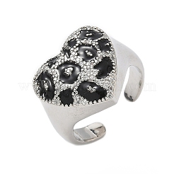 Латунные микро проложить манжеты кольца кубического циркония RJEW-H256-07P