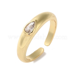 Кольцо-солитер с каплевидным кубическим цирконием для нее RJEW-C017-10G-RS
