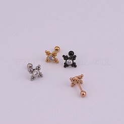 316l サージカルステンレススチール軟骨ピアス  ブラック  スター  6mm  ピン：1mm&nbsp;WG16823-56