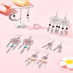 Наборы для изготовления сережек из плетеной сетки/паутины своими руками DIY-FS0008-65