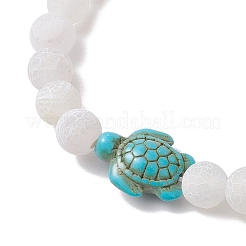 Браслеты из круглых бусин из натурального окрашенного состаренного агата&nbsp;BJEW-JB11074