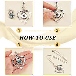 6 шт. 6 стильных сердечка из сплава со стразами на защелках большие подвески ALRI-PH0001-29