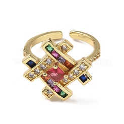 Символ кубического циркония # открытая манжета кольцо RJEW-P046-01G-03