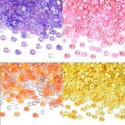 DIYビーズキット  アクリルビーズ入り  プラスチックビーズ  オレンジ  8.5~9x9x4~6mm  穴：1.8~4mm  640個/セット&nbsp;DIY-YW0016-13A