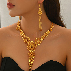 Комплекты из серег и ожерелий из сплава с полыми цветами для женщин&nbsp;DB1461