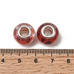 Европейские бусины из прозрачной смолы с печатью&nbsp;RESI-C063-03H