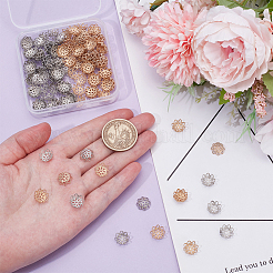 200 шт. двухцветные латунные колпачки для бусин&nbsp;KK-UN0004-97