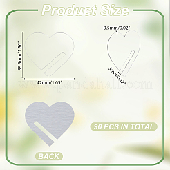 アクリルワイングラスチャーム3セット  ブランクのゴブレットマーカー  ハート  39.5x42x1mm  30個/セット&nbsp;AJEW-HY0001-91B
