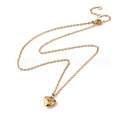 Женские ожерелья-цепочки с подвеской в виде розы и сердца из нержавеющей стали 304&nbsp;NJEW-K255-36G