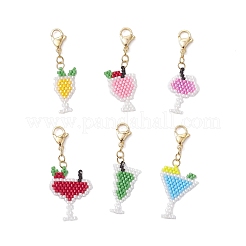 6 pz 6 stili decorazioni pendenti con perline di vetro fatte a mano&nbsp;HJEW-MZ00356