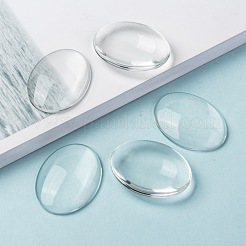Cabochons de verre transparent de forme ovale&nbsp;X-GGLA-R022-40x30