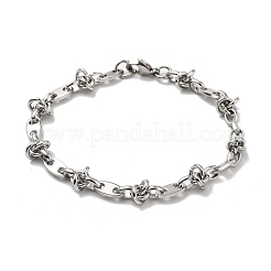 304ステンレススチール製オーバルリンクブレスレット（男性用、女性用）  ステンレス鋼色  8-5/8インチ（21.8cm）&nbsp;LS-BJEW-V007-02P
