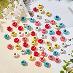 60 шт. 5-х цветные окрашенные синтетические бирюзовые европейские бусины SPDL-AR0001-04