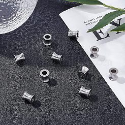 304ステンレススチールヨーロピアンビーズ  大穴ビーズ  コラム  ステンレス鋼色  8x8mm  穴：4mm  30個/箱&nbsp;STAS-UN0012-09P