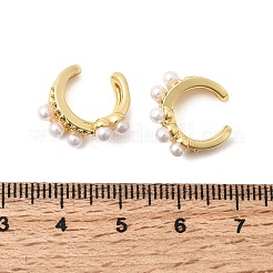 Messing Micro Pave klare Zirkonia Manschette Ohrringe&nbsp;EJEW-C186-01A-G