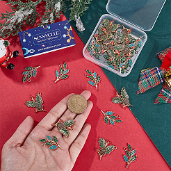 28 шт. 2 стиля позолоченных рождественских эмалевых подвесок из сплава ENAM-SC0005-83